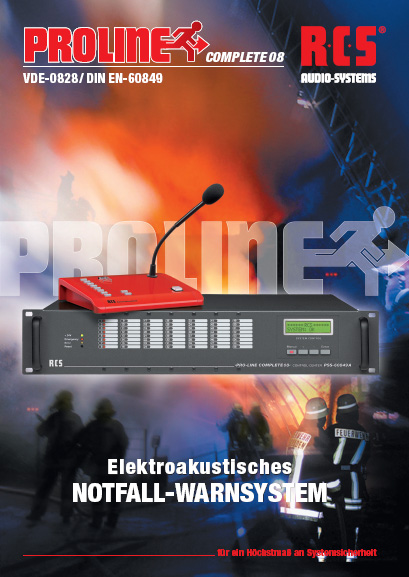 Proline elektroakustisches Notfallwarnsystem nach VDE 0828 Norm von RCS