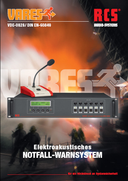 Vares elektroakustisches Notfallwarnsystem von RCS nach VDE 0828 Norm