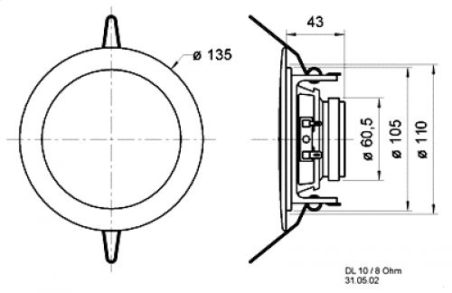 DL 10_ 8 Ohm HiFi Deckeneinbaulautsprecher