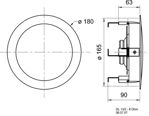 DL 13/2 8 OHM HiFi Deckeneinbaulautsprecher