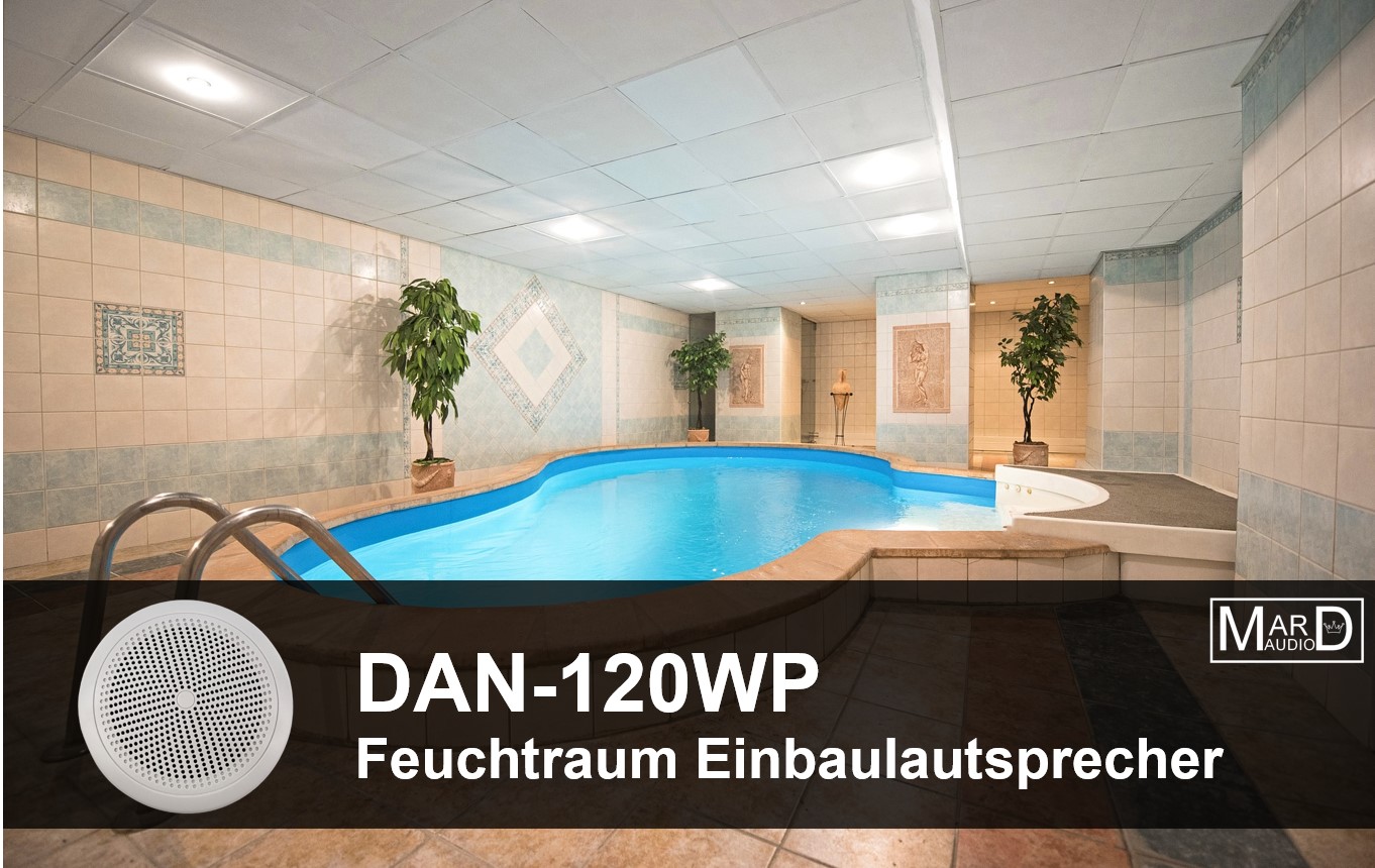 DAN-120WP wasserfester 2-Wege HiFi Lautsprecher für Badezimmer und Schwimmbad