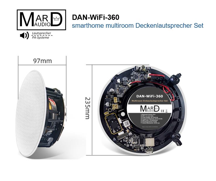 wireless Einbaulautsprecher Set DAN-WiFi-360