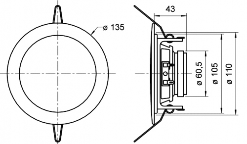 Mini-Aktiv-Einbaulautsprecher DAN-AK-150