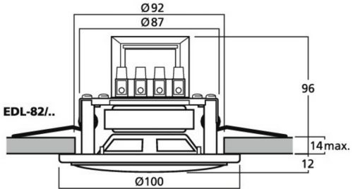 EDL-82/WS kleiner ELA Einbaulautsprecher Decke