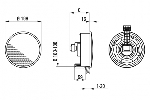 UP 14/2-8 2-Wege HiFi-KunststoffDeckeneinbaulautsprecher 40W, 8Ohm