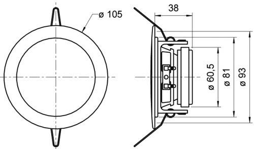 Mini-Aktiv-Einbaulautsprecher DAN-AK-135