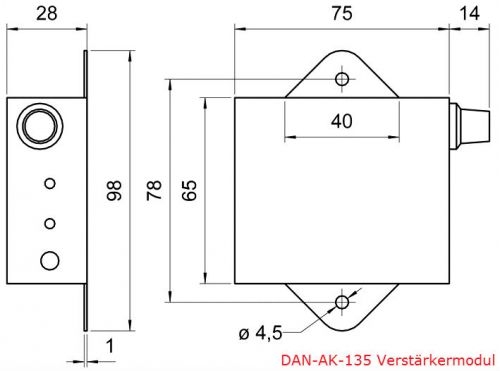 Mini-Aktiv-Einbaulautsprecher DAN-AK-135