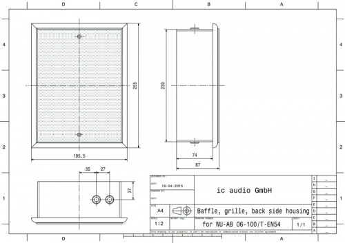 WU-AB 06-100/T-EN54 Wand-Unterputz-Lautsprecher EN54-24