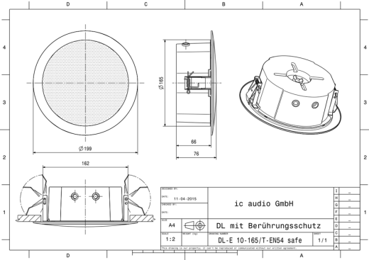 DL-E 10-165/T-EN54 safe Deckenlautsprecher 100V, 10W