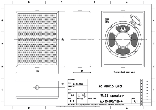 WA 10-165/T-EN54 Wand-Aufbaulautsprecher 100V, 10W