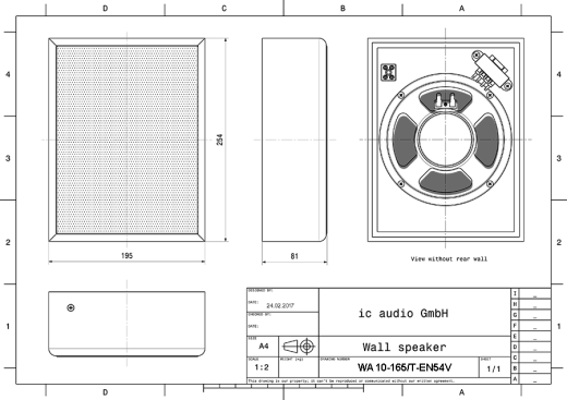 WA 10-165/T-EN54V Wand-Aufbaulautsprecher 100V, 10W