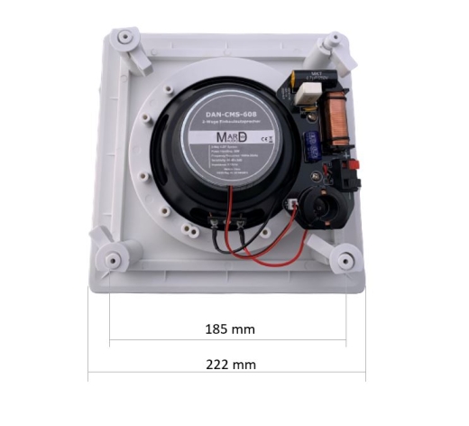 quadratischer 2-Wege HiFi Decken-Einbaulautsprecher DAN-CMS-608