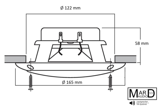 wasserdichter 2-Wege HiFi Feuchtraum Einbaulautsprecher IP44