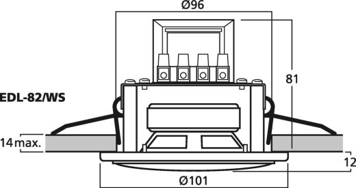 MONACOR EDL-82/WS – kompakter 100V-Deckenlautsprecher, weiß