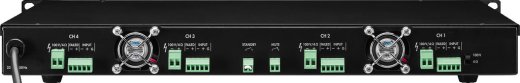 MONACOR PA-4120D – 4-Kanal-100-V-Verstärker, 4 x 120 W