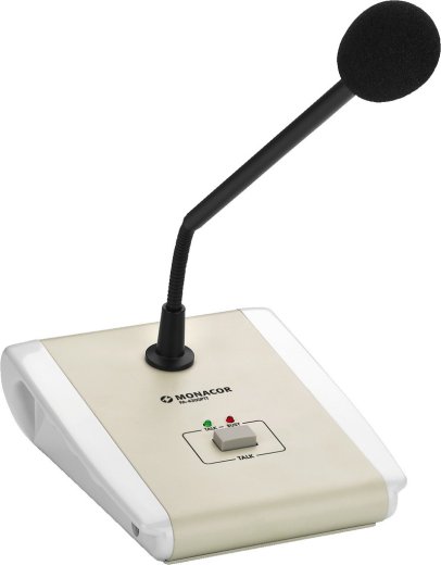 MONACOR PA-4300PTT – ELA-PTT-Tischmikrofon mit Gong