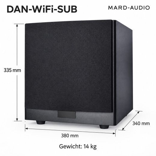 DAN-WiFi-SUB kabelloser 200-W-Multiroom-Subwoofer