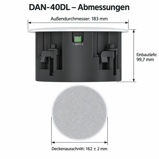 DAN-40DL High-End Deckenlautsprecher-Set, passiv, 2 Stück