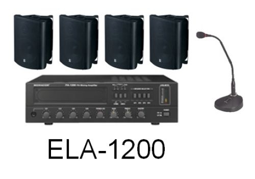 ELA-1200 4-Zonen Beschallungsanlage für Einzelhandel und Gastron