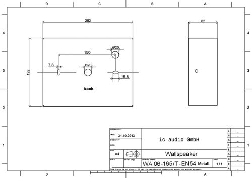 WA 06-165/T Metall-EN54 Metall Wand-Aufbaulautsprecher 100V