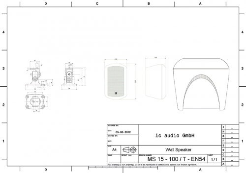 MS 15-100/T weiß-EN54 Monitorbox, 15 Watt, 100 Volt, zertifizier