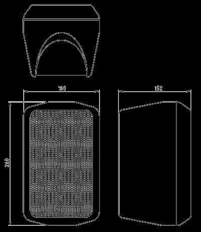 MS 30-130/T schwarz-EN54 Monitorbox, 30 Watt, 100 Volt, zertifiz