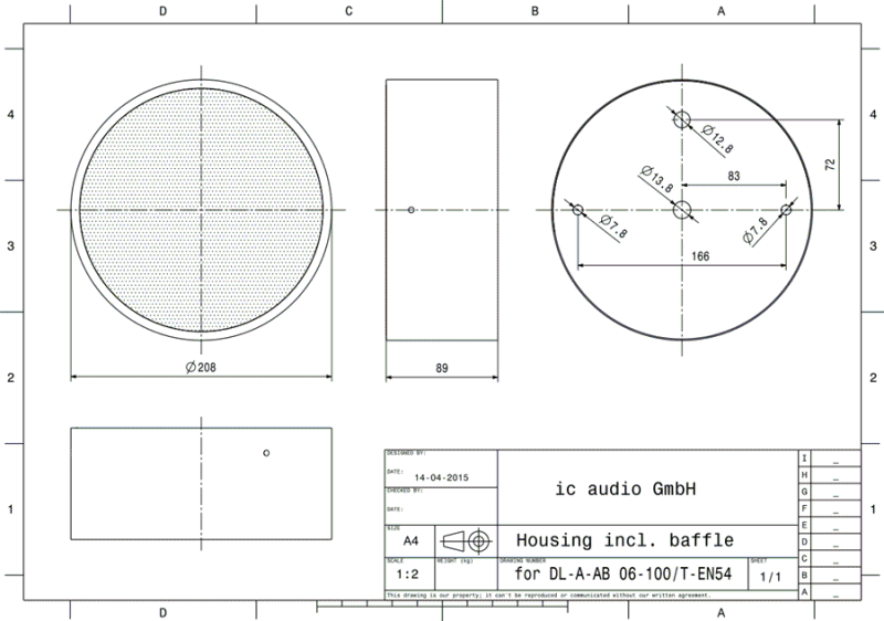 DL-A-AB 06-100/T-EN54 Aufbau-Deckenlautsprecher 100V, 2x6W