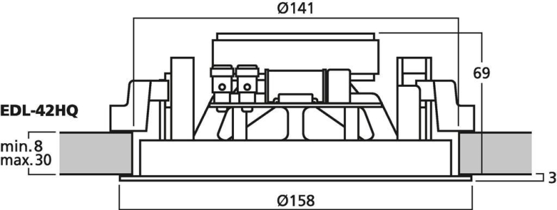 EDL-42HQ Hi-Fi-Wand- und -Deckenlautsprecher, 100V und 8ohm