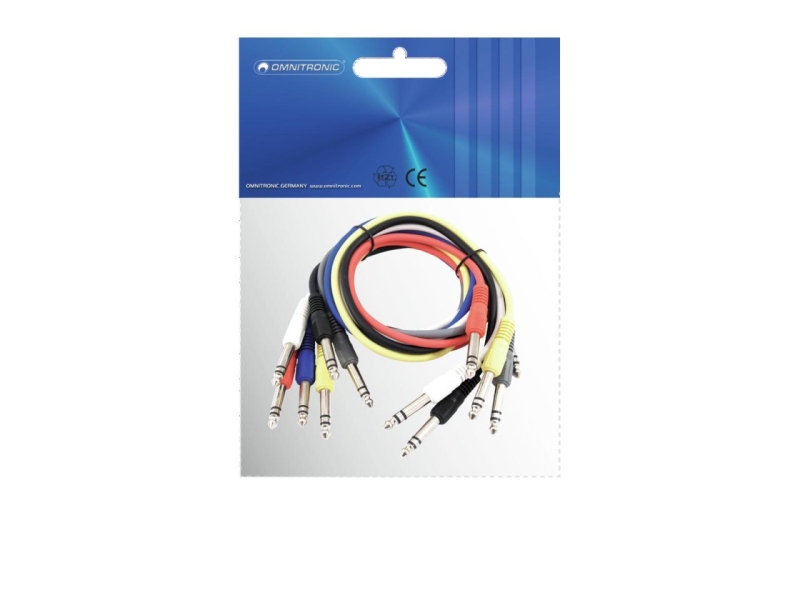 OMNITRONIC Klinkenkabel 6,3 Patchcord stereo 6x0,9m