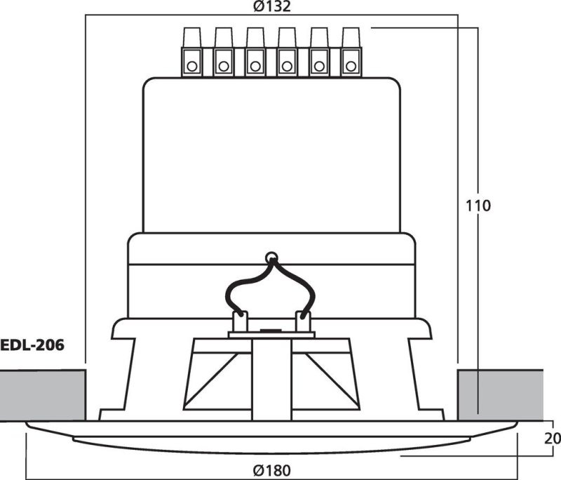 MONACOR EDL-206 wetterfester 100V-Einbaulautsprecher, Ansicht 4