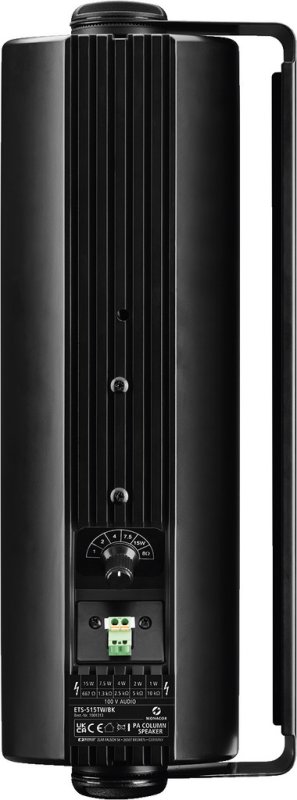 MONACOR ETS-515TW/BK schwarze Tonsäule, Rückansicht