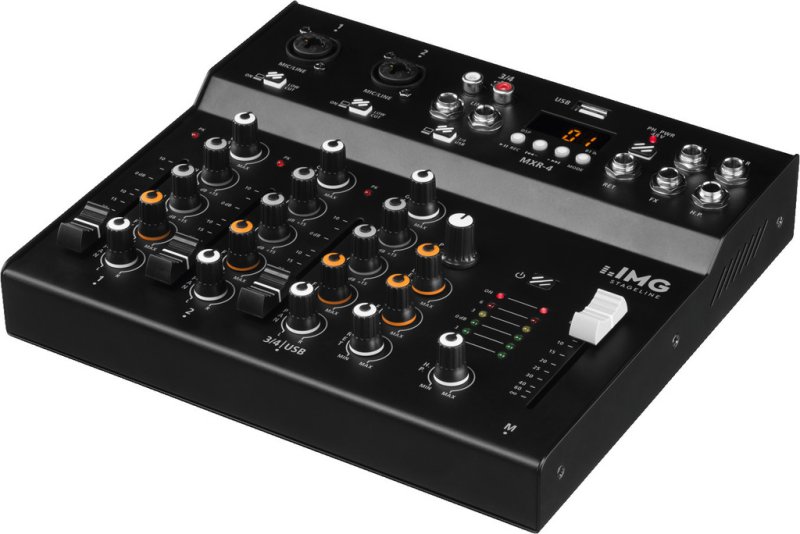IMG STAGELINE MXR-4 – 4-Kanal-Mischpult mit USB und Bluetooth