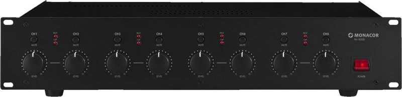 MONACOR PA-1850D – 8-Kanal-100-V-Verstärker, 8 x 50 W