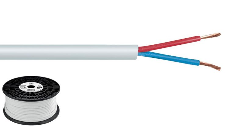 Monacor SPC-515/WS – Lautsprecherkabel, 2 x 1,5 mm², 100 m