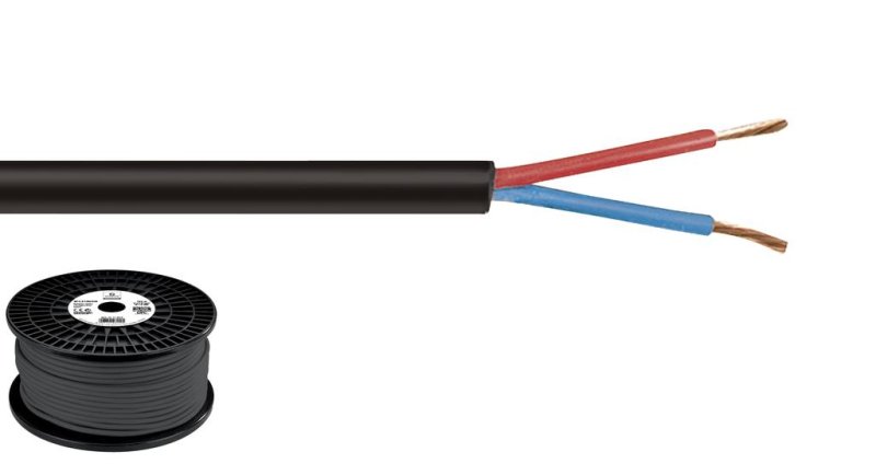 Monacor SPC-515H/SW – Lautsprecherkabel, 2 x 1,5 mm², 100 m