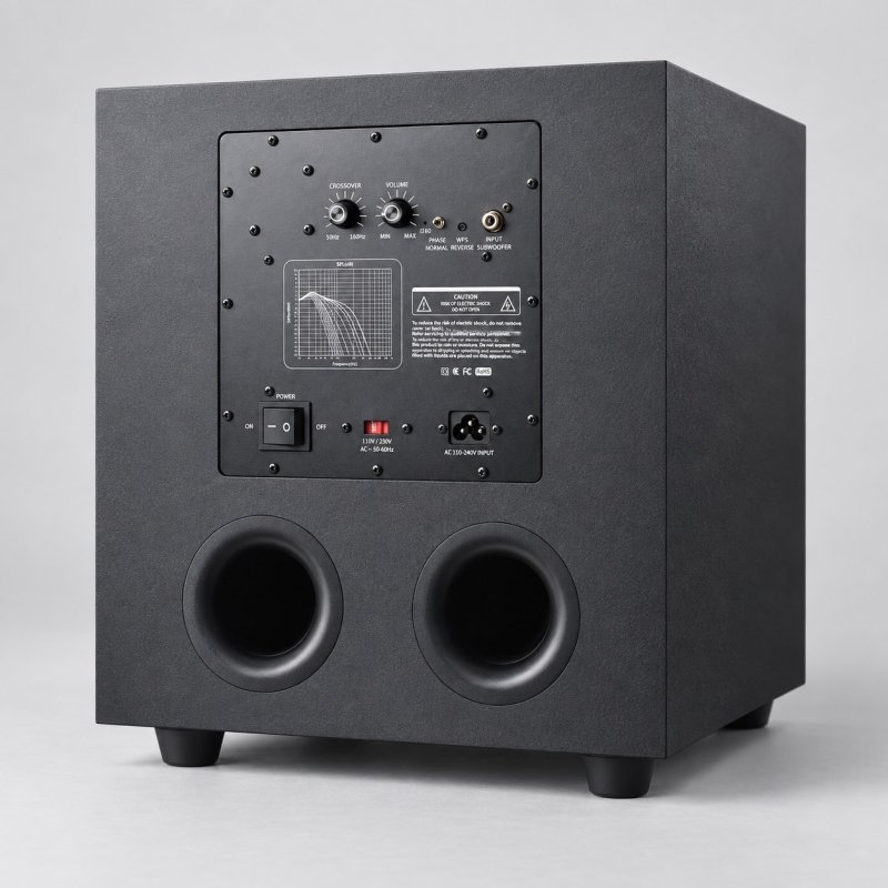 Aktiver WLAN-Subwoofer DAN-WiFi-SUB von hinten
