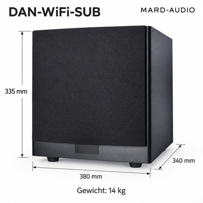 Abmessungen und Gewicht des DAN-WiFi-SUB