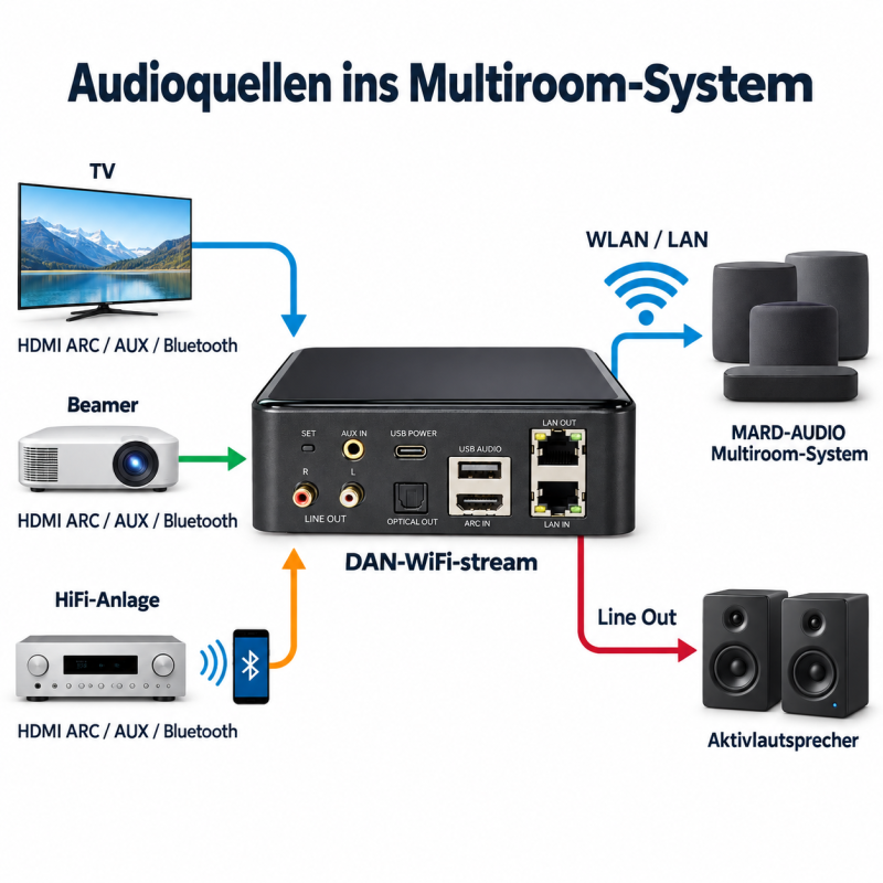 DAN-WiFi-stream Audio-Eingangsbrücke für Multiroom
