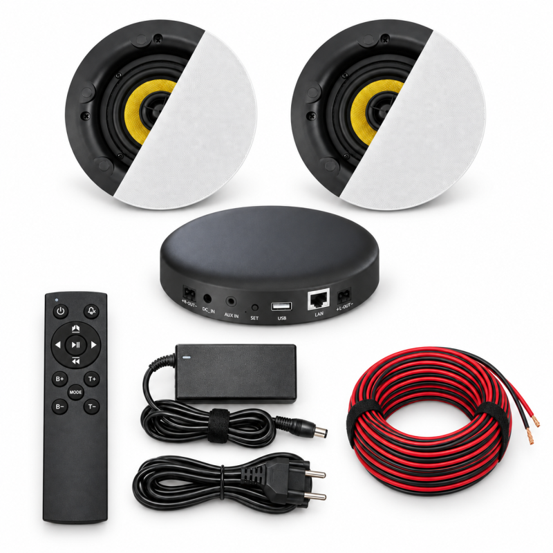 MARD-Audio DAN-AMP-100 DL Set – WLAN-Verstärker mit 2 Deckenlautsprechern