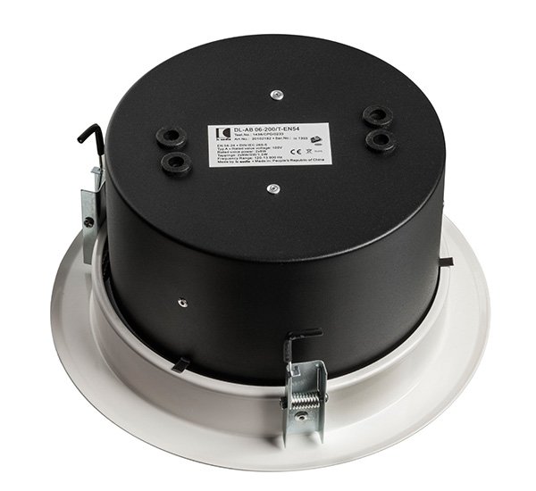 EN 54-24 A/B-Linien Deckenlautsprecher 100 V, 2 × 6 W, WAGO-Klemme – DL-AB 06-200/T-EN54W