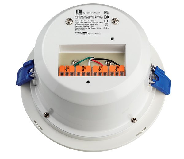 EN 54-24 Deckenlautsprecher 100 V, 6 W, weiß, mit Kondensator – DL-SE 06-130/T-EN54-C