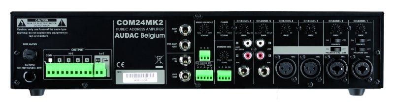 AUDAC COM24MK2 – 240-W-100V-Mischverstärker, 5 Zonen
