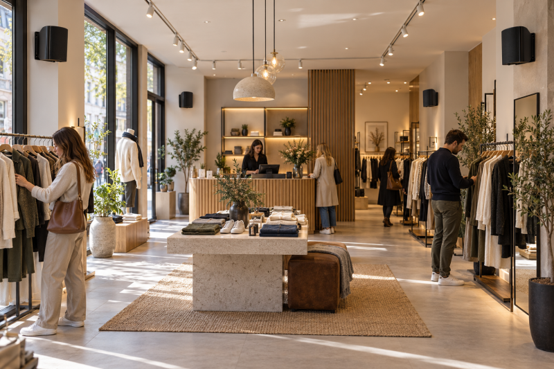 Ladenbeschallung für kleine Shops - WLAN-Wandlautsprecher-Set