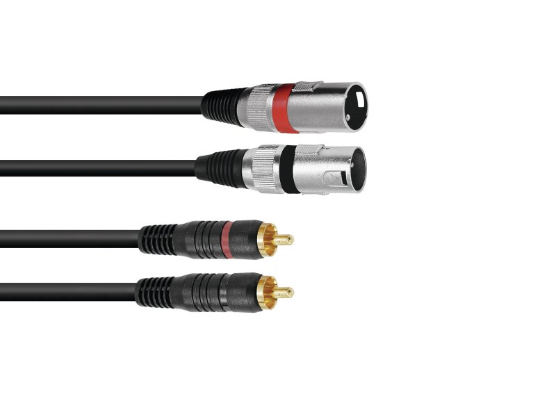 OMNITRONIC Stereo-Adapterkabel, 2 Cinch auf 2 XLR, 1,5 m