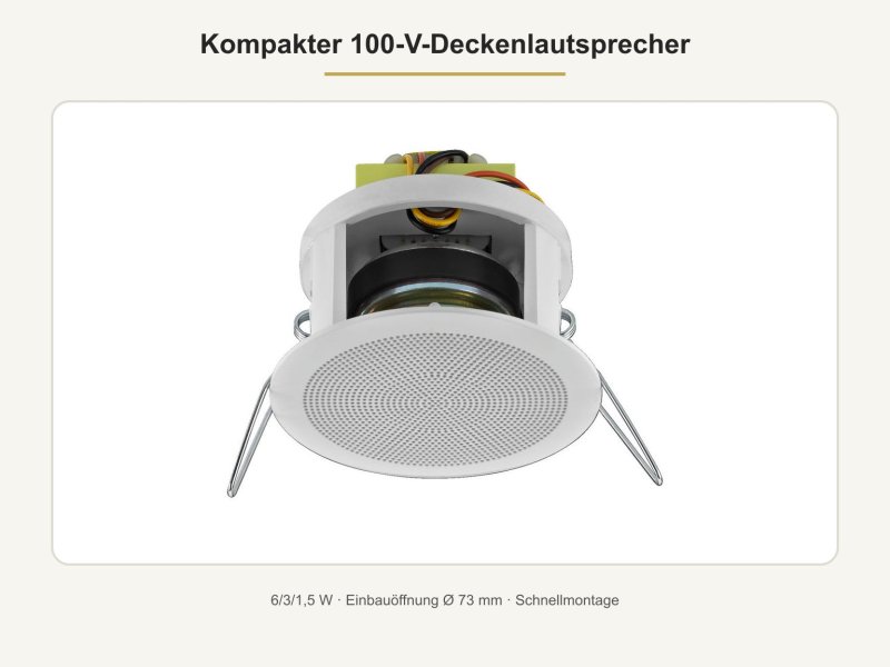 Bürobeschallung mit 6 Zonen - 100-V-Deckenlautsprecher-Set