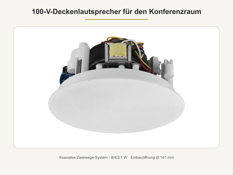 Bürobeschallung mit 6 Zonen - 100-V-Deckenlautsprecher-Set