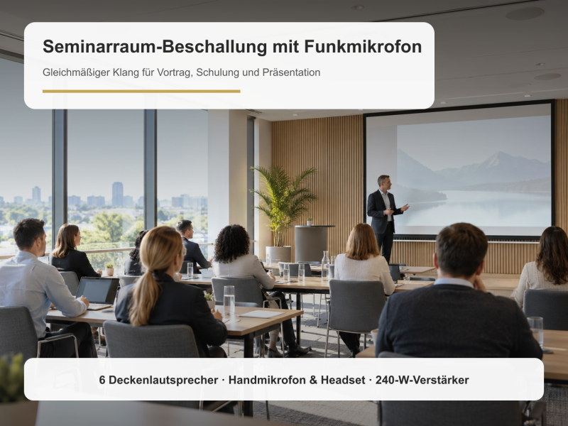 Seminarraum-Beschallung mit Funkmikrofon - 100-V-Deckenlautsprecher-Set