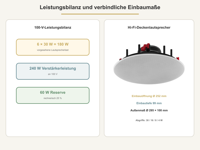Hörsaal-Beschallung mit sechs Deckenlautsprechern