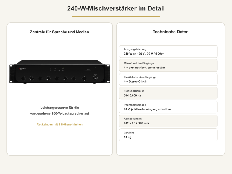 Hörsaal-Beschallung mit sechs Deckenlautsprechern