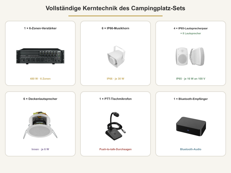 Campingplatz-Beschallung mit sechs Zonen
